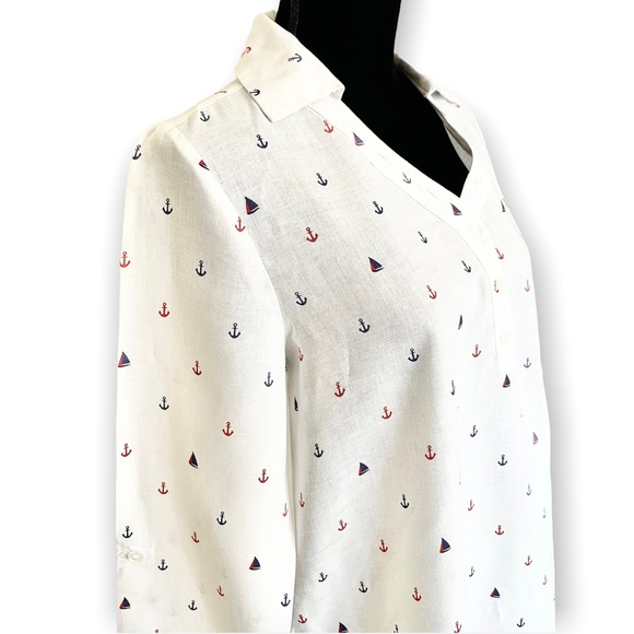 ForCynthia Beachwear women’s linen tunic coverup dress swim shirt dress size M - Picture 3 of 11